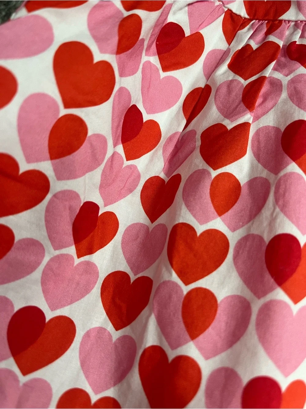 Jacadi Heart Print Sleeveless Peter Pan Collar Dress